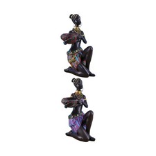 African Sculpture Tea Light Candle Holder for Entryway Entrance Living Room