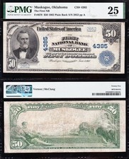 VERY NICE *RARE* Bold & Crisp VF+ 1902 $50 MUSKOGEE, OK National Note! PMG 25!