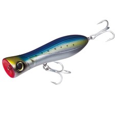 Yo-Zuri Bull Pop Floating Fishing Lure - Chrome Sardine, 3X Strong Hooks