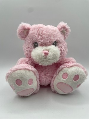 Aurora Baby Pink Plush Teddy Bear Big Paws Feet Sitting 9'' Stuffed Animal Lovey