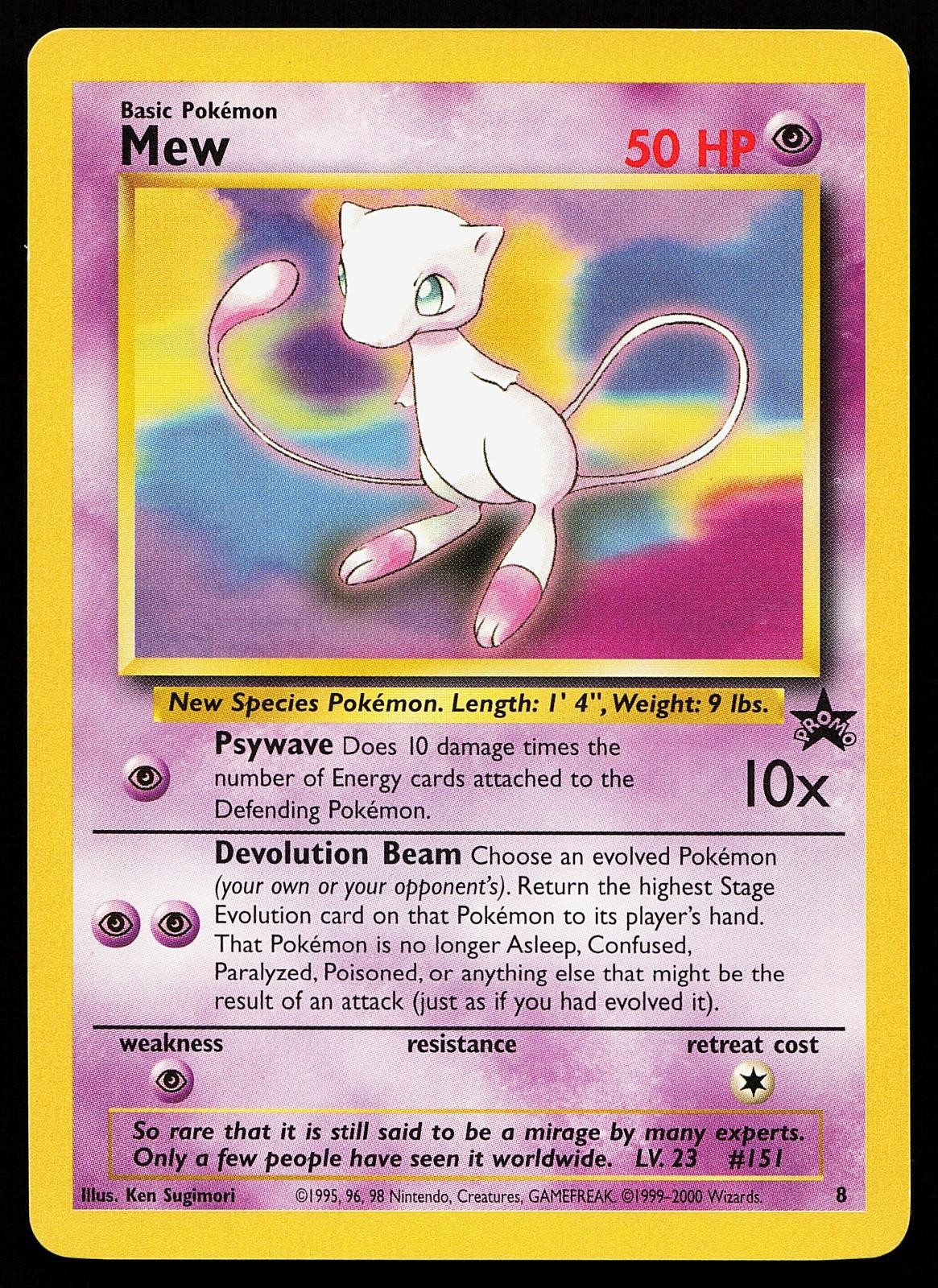 Mew 8 WOTC Black Star Promo Pokemon Card