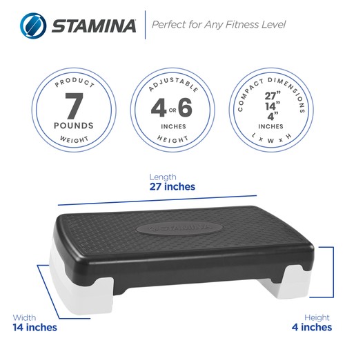 Attrezzatura Allenamento Stamina Regolabile Passo Aerobico Casa Palestra, Nero (Scatola Aperta) - Foto 3 di 7