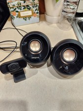 Creative Pebble 2.0 Desktop Speakers and N5 3.6mm USB Webcam Bundle