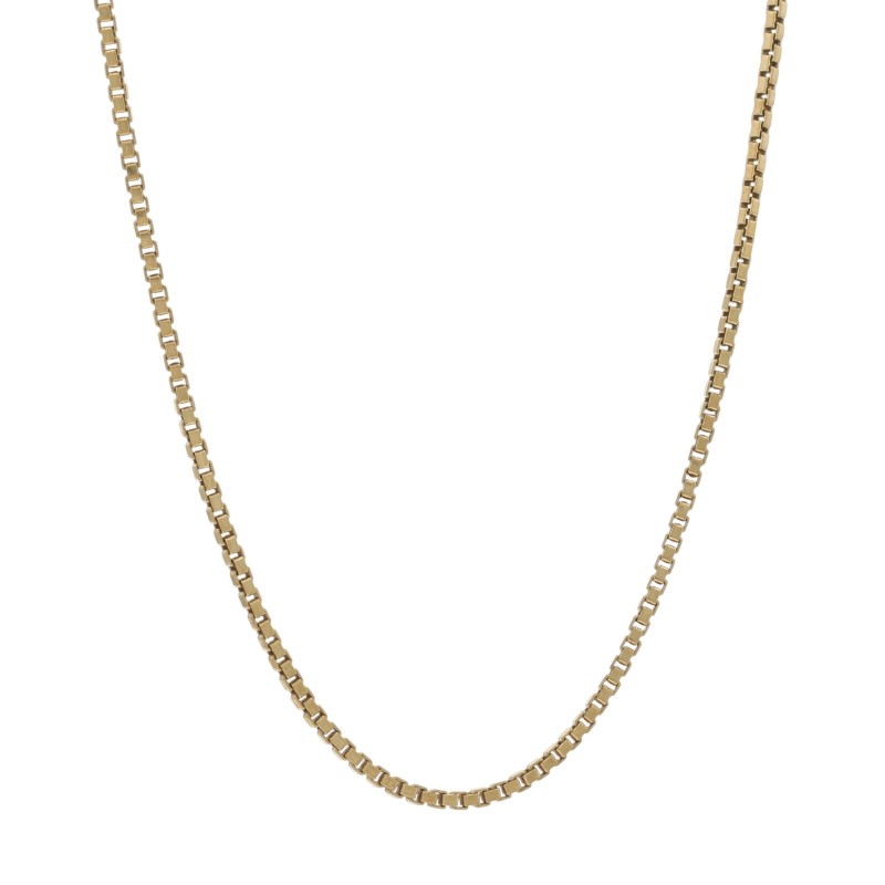 "Yellow Gold Box Chain Necklace 16\" - 18k"
