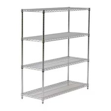 Wire Shelving Unit, 24"D X 72"W X 86"H, 4 Shelves, Chrome, 45Vy01
