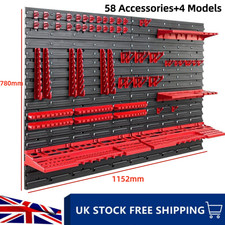 WALL MOUNTED TOOL PEG BOARD SET GARAGE STORAGE BINS WORKSHOP RACK SHED ORGANISER