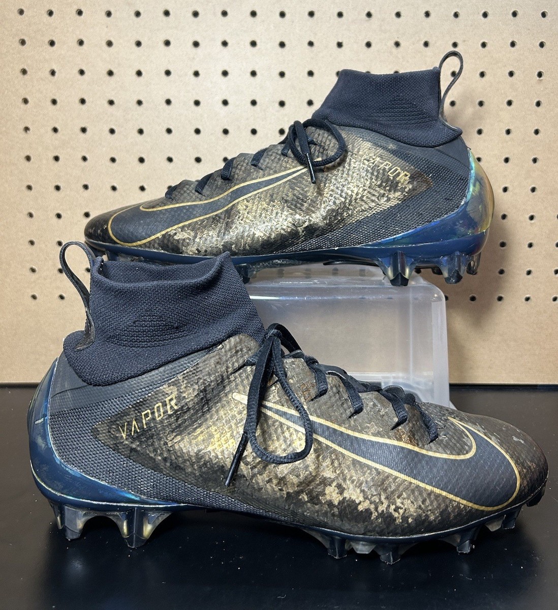 Nike Vapor Carbon Untouchable Pro Football Cleats Black Gold