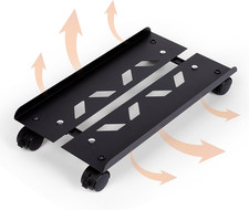 Mobile PC Stand Adjustable Metal Computer Tower Stand PC Floor Stand with 4 Cart