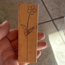 Wood Rubber Mounted Stamp Flower Design 404064884000 Flowers Plants