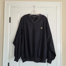 Masters Collection Golf Pullover Windbreaker Jacket Mens L Blue Embroidered Logo