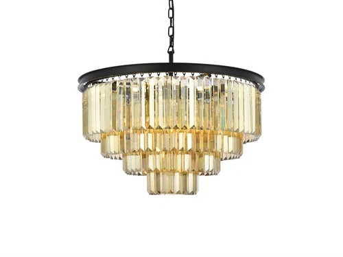 Urban Classic Sydney 17-Light Metal Royal Cut Chandelier in Matte Black - Picture 1 of 9