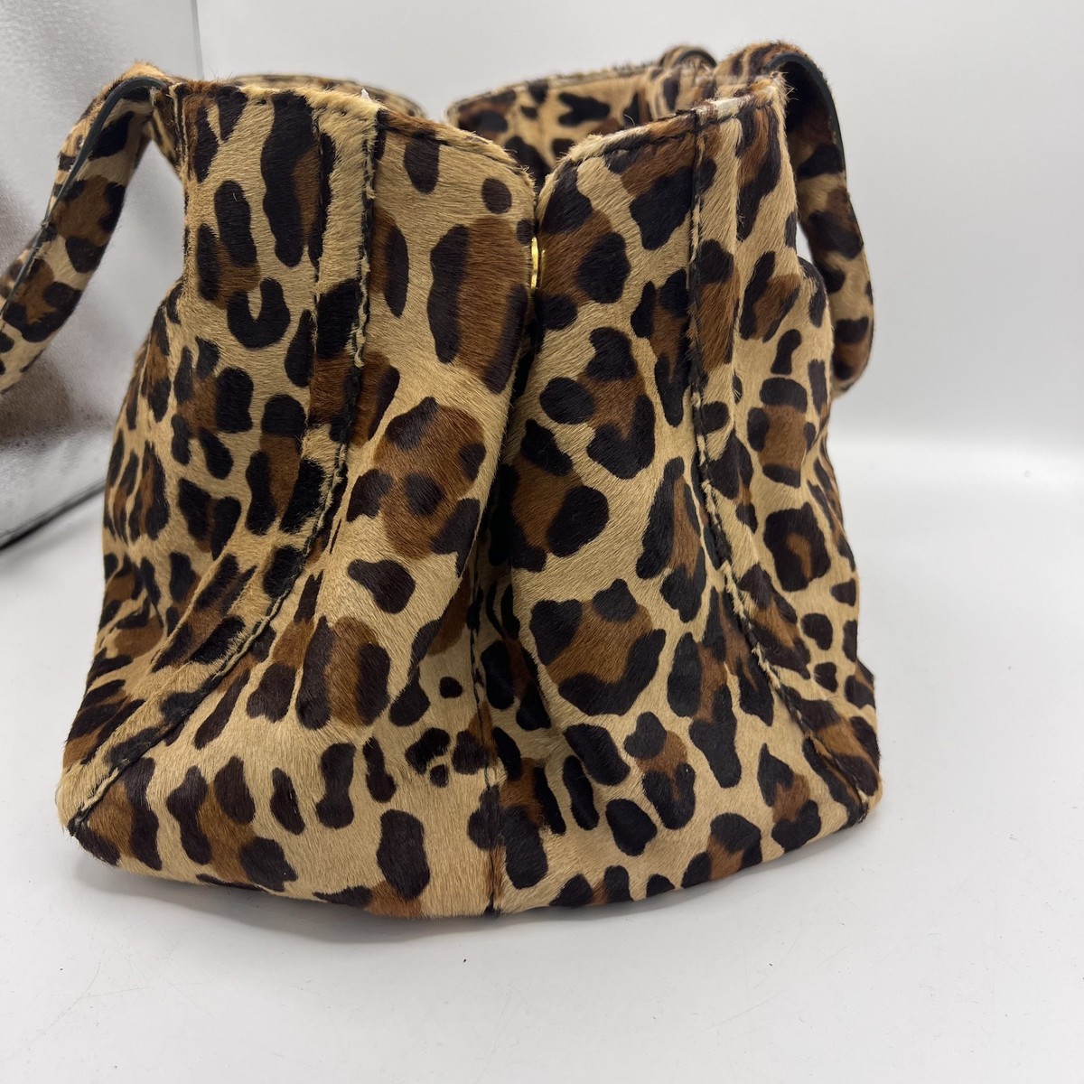 Vintage Prada Cavallino Leopard Print Calf Hair Tote Bag 180 | eBay