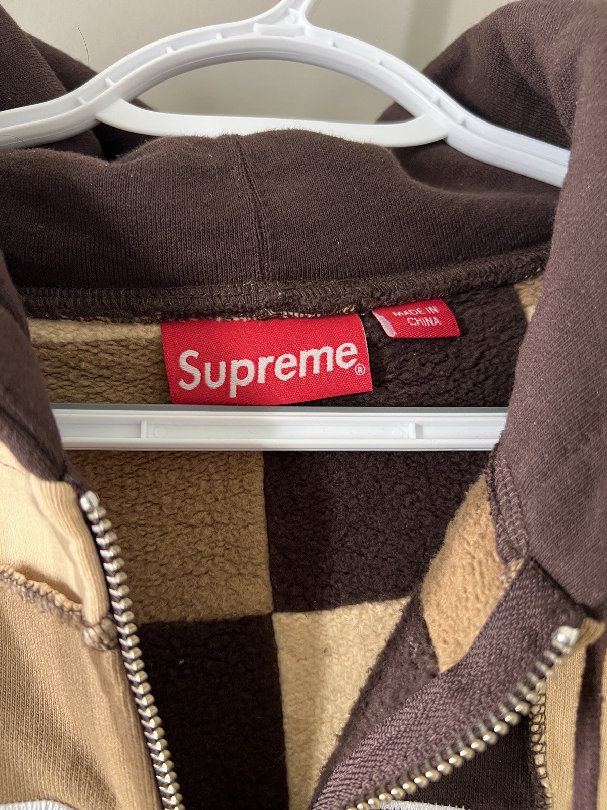Supreme Reverse Patchwork Zip UpHooded Sweatshirt - image 3