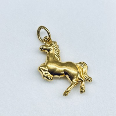 22k Gelbgold Bronco Pferd Anhänger Charm