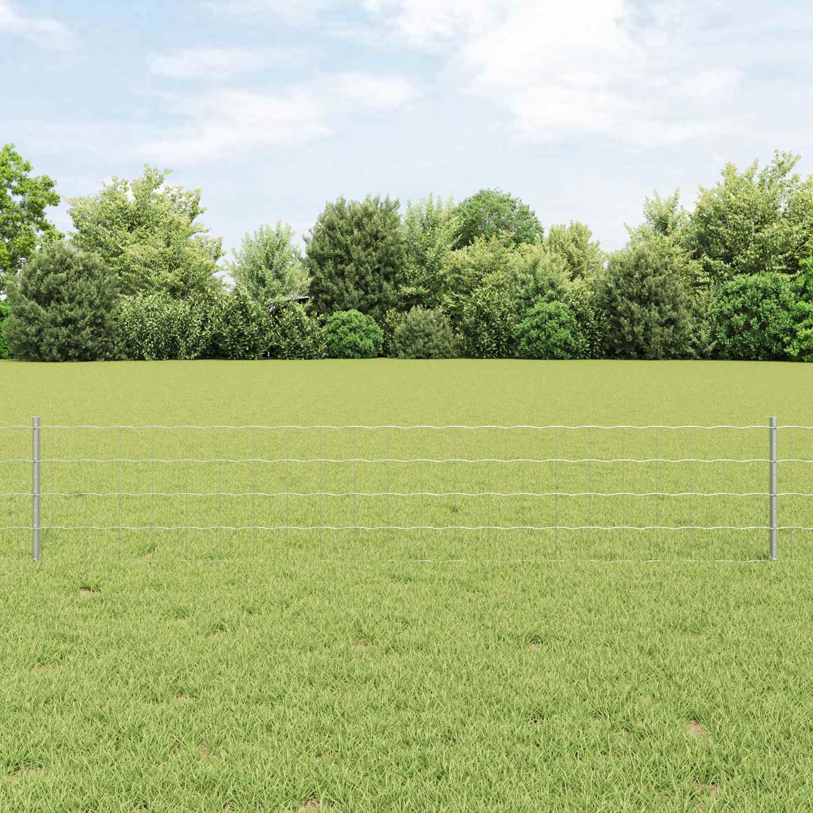 Recinzione Acciaio Zincato Argento 0,4 x 25 m - Alta Resistenza