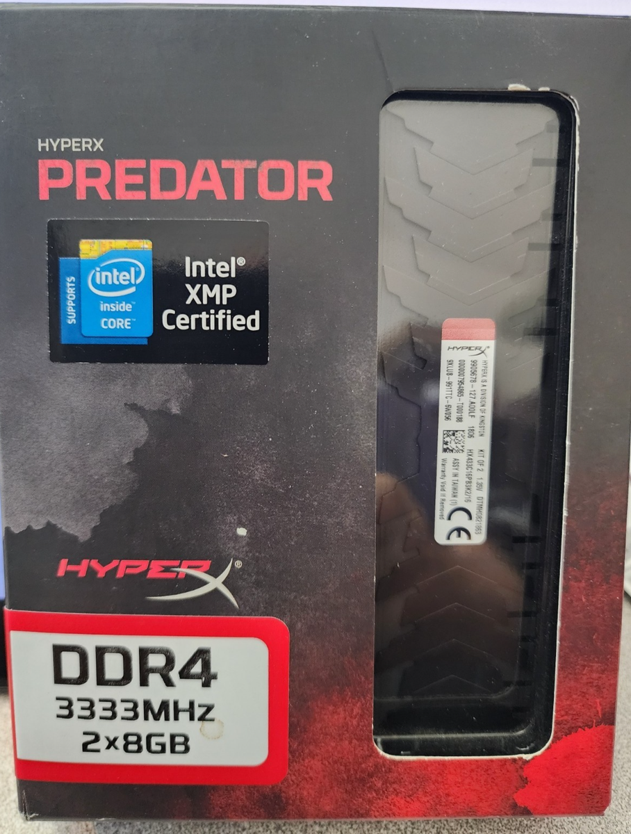 Hyperx Predator DDR4 3333MHz 2x8GB memory modules HX433C16PB3K2/16
