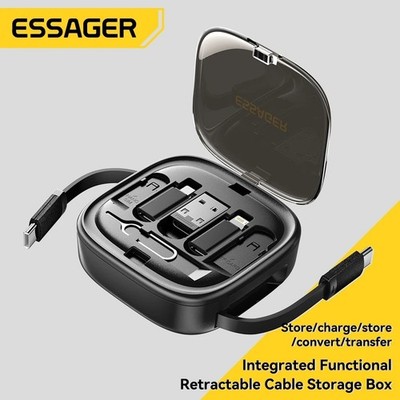 Essager PD 60W USB Type C Data Cable Fast Charging Storage Box Pin Travel Box