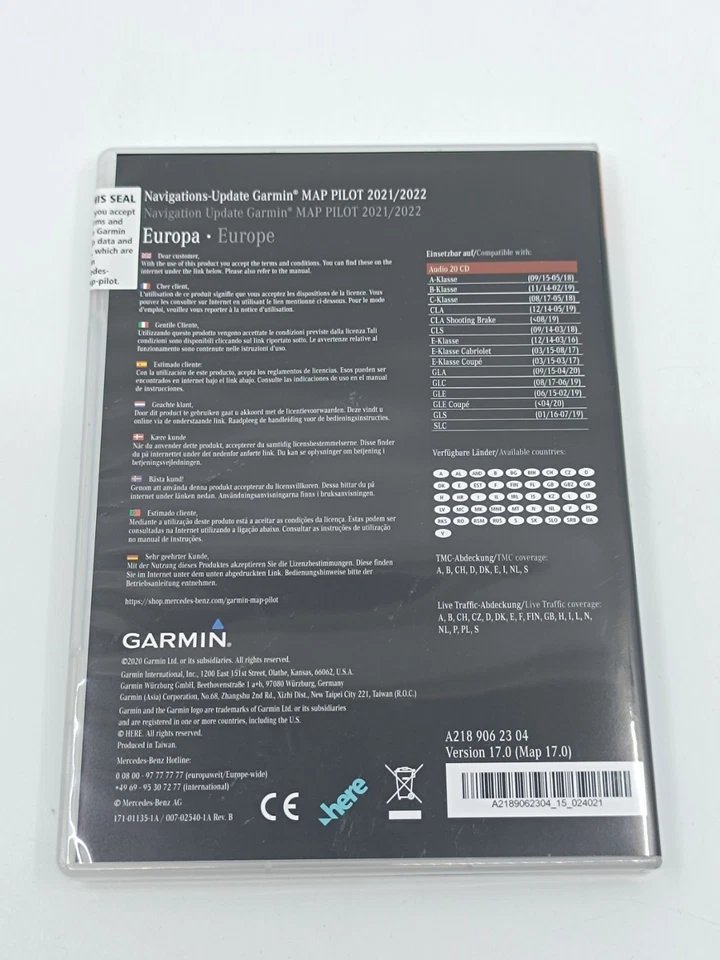 Mercedes Garmin MAP PILOT Europa V17.0 SD-Karte 2021/2022 A2189062304     _0.1_6 - Bild 4 von 4