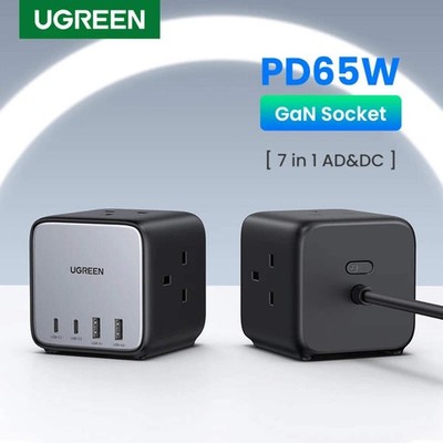 UGREEN 65W GaN Charger Desktop Charging Station USB C Power Strip Fast Charger f
