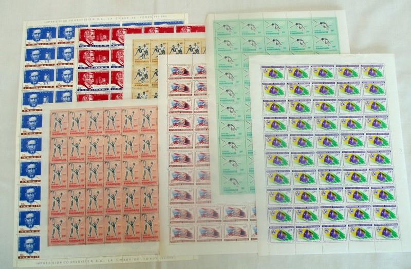 Rwanda Ise stamps lot of 7 sheets  MNH. See photos some Olympics