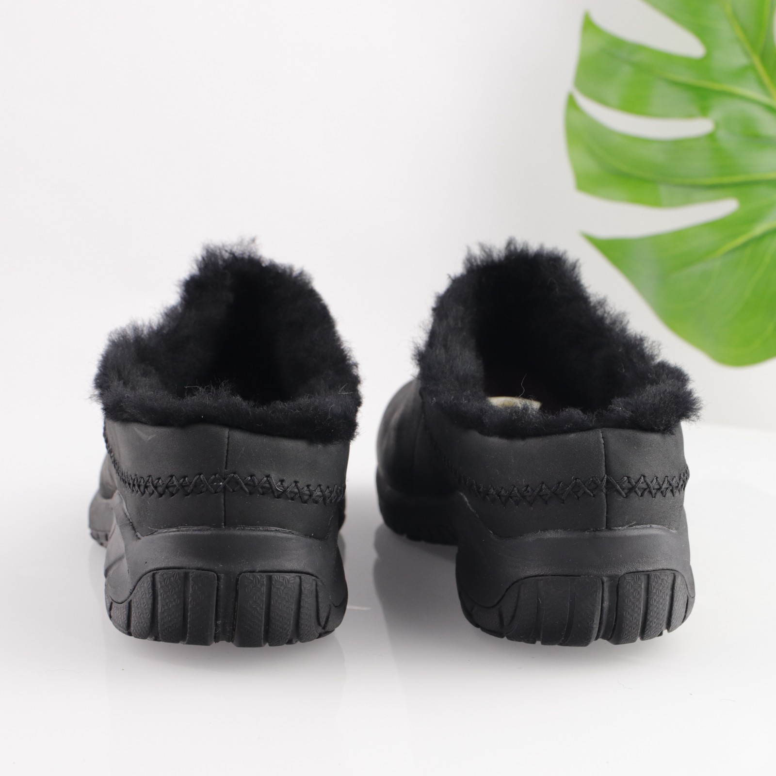 Scarpa slip on Merrell donna Encore Ice 4 Mule taglia 11 zoccoli sherpa in pelle nera