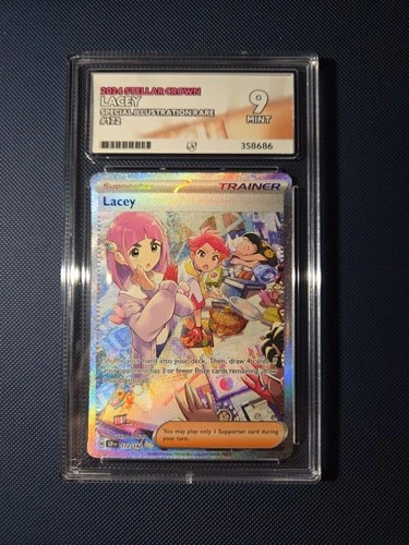 Pokémon TCG Lacey 172/142 Special Illustration Stellar Crown Ace Graded 9