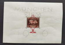 1936 München Riem Braunes Band Kopfsteher fleckig Block echt/Stempel falsch/fake