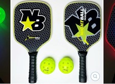 Nightball Light Up Pickleball Set - Color Changing Paddles  LED Pickleballs