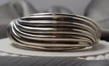 David Yurman Sterling Silver Wide Sculpted Cable Cuff Bracelet 66.7G /Sz M /26mm