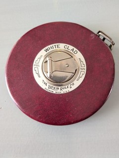 Vintage Lufkin 100 ft. Banner White Clad Tape Measure STEEL TAPE