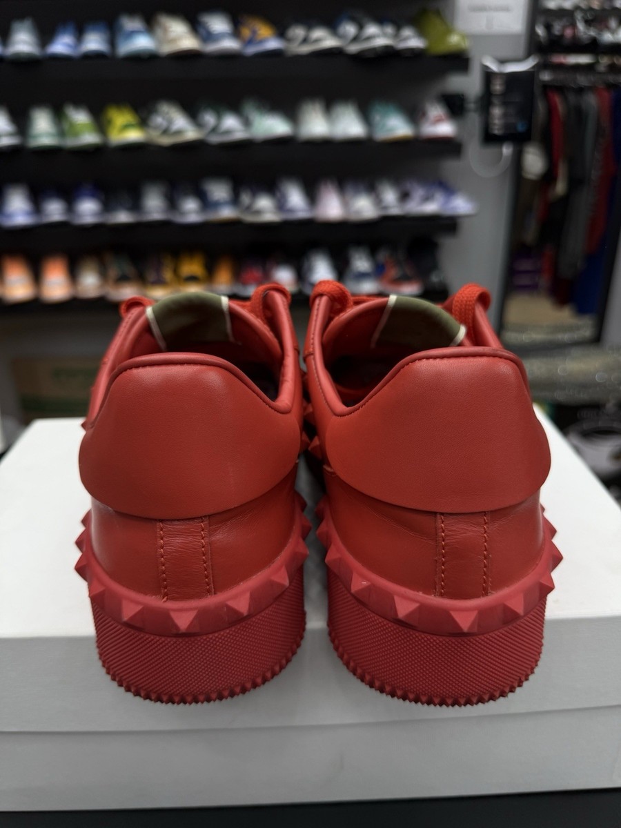VALENTINO Men's Red Spike Low Top Sneaker Size 44EU/11US Authentic