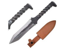 Old Ram Handmade Rail Road Spike Dagger Style Knife With Real Leather Sheath