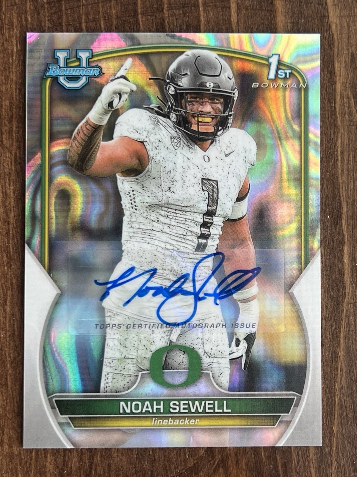 2022 Bowman Chrome University Noah Sewell (Lava Refractor Auto /199)