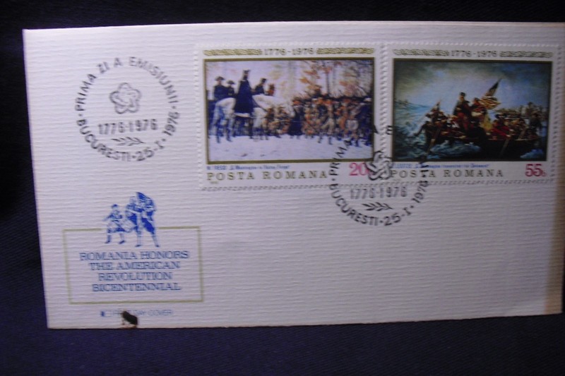 1976 Three Romanian FDCs "Honoring  American Revoluton Bicentennial" Bucharest