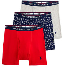 3 Polo Ralph Lauren Boxer Briefs Classic 3 Pack Cotton Underwear 55 SALE , NEW