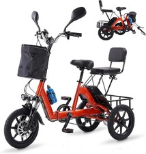 48V 350W Peak 500W Electric Tricycle Trike 3 wheel Folding E-bike for Adults