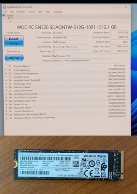 Western Digital SN720 512GB NVMe M.2 2280 SDD Hard Drive
