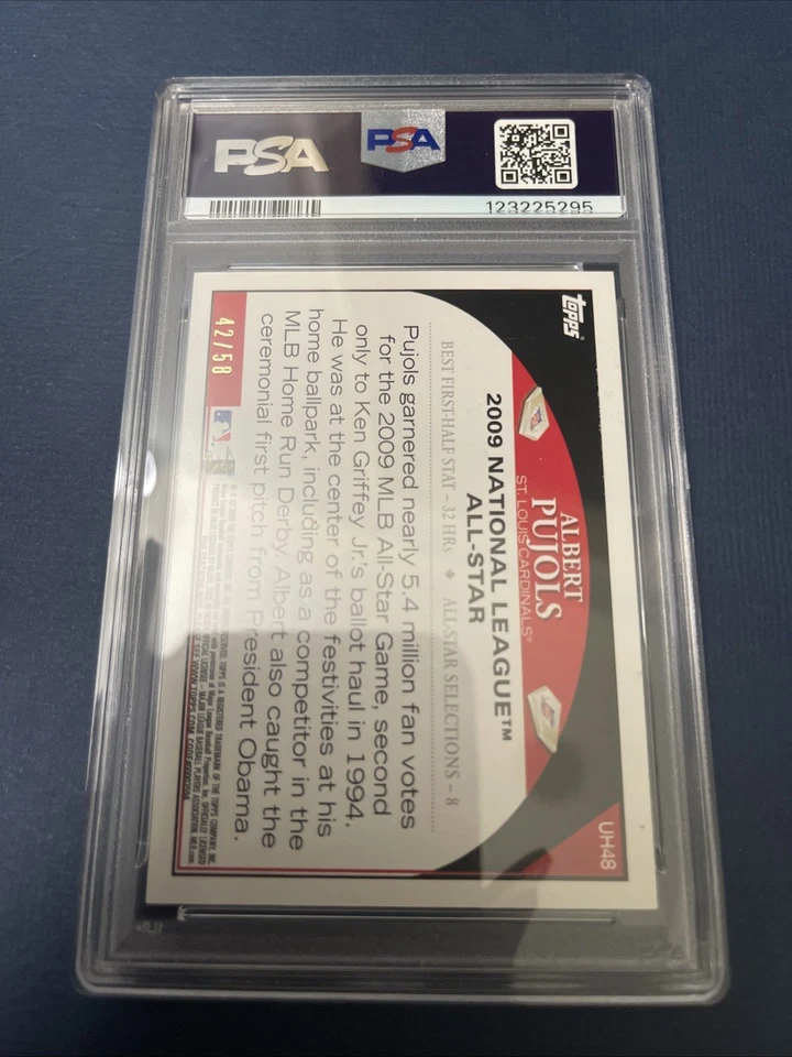 2009 ALBERT PUJOLS Topps BLACK #uh48 #/58 PSA 8 - Image 2 of 2