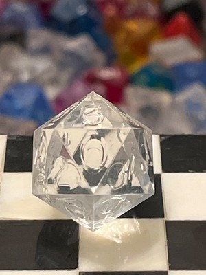 Vtg Armory d20 0-9 twice clear gem rpg ad&d dice 123124@