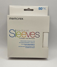 Memorex CD or DVD Paper Storage Sleeves White, 50 Pack, New