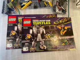 TURTLE LAIR ATTACK, SHELLRAISER STREET CHASE, BAXTER ROBOT RAMPAGE Lego sets