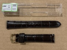 Mens Genuine Italian Calfskin Alligator Grain Watch Band Strap - Long - Brown