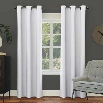 40''x63'' Sun Zero Blackout Kenneth Energy Saving Grommet Curtain Panel Oyster Whi