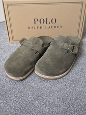 BNWT Polo Ralph Lauren Turbach Suede Clog Sandlas Green Armadillo | UK Size 11