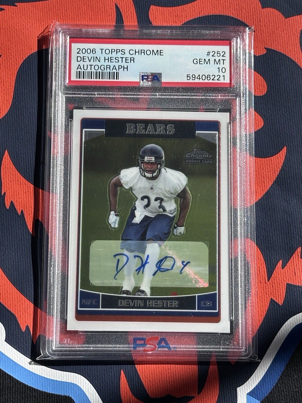 Devin Hester Topps Chrome #252 Autograph
