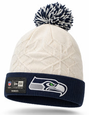 Seattle Seahawks New Era Women's Two-Tone Cuffed Knit Hat Beanie, White OSFA