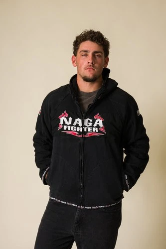 NAGA Fighter Black Flame Logo Zip Grappling Hoodie Jacket Unisex image 4