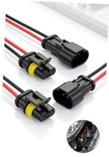 4 PCS Wiring Harness, H8 H9 H11 Male  Female Pigtail Socket Wiring 4PCS Black