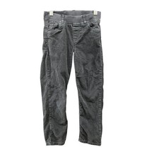 H M Boys Size 7-8 Gray Corduroy Pants Slim Fit Pull On Stretch