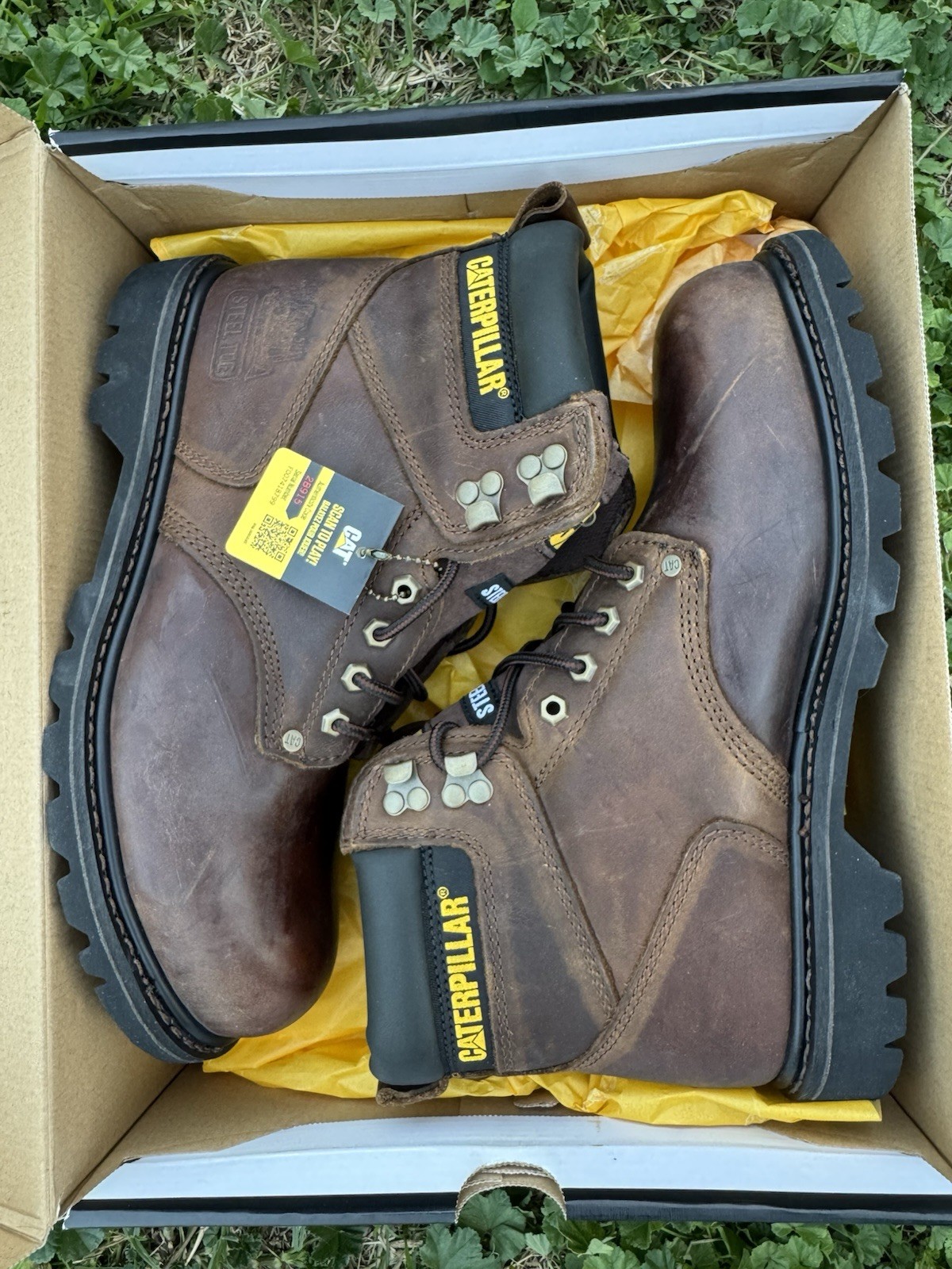 Caterpillar Second Shift Steel Toe Work Boots Dark Brown 10.5 WIDE image 7